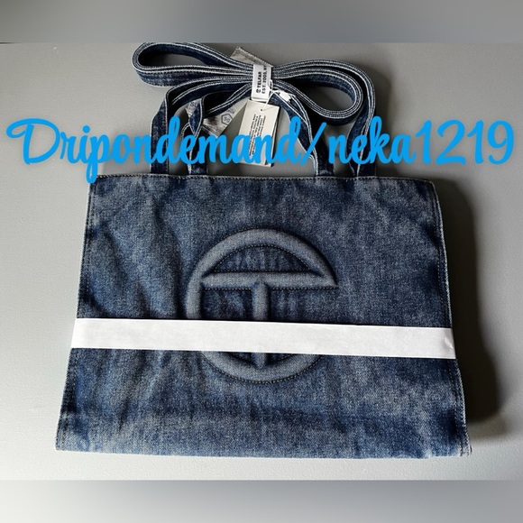 Medium Telfar Denim Shopper- Blue
